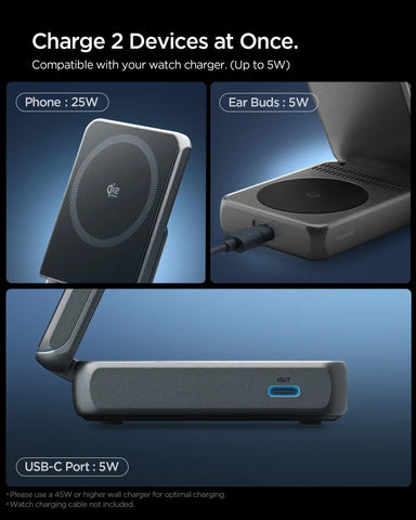 2-in-1 Magnetic Qi2.2 Wireless Charger | EF302MOQ (Mag Fit)