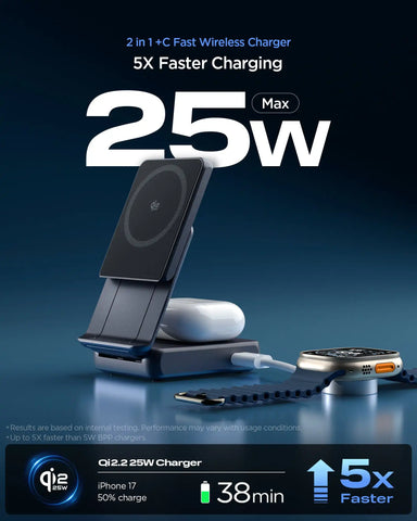 2-in-1 Magnetic Qi2.2 Wireless Charger | EF302MOQ (Mag Fit)