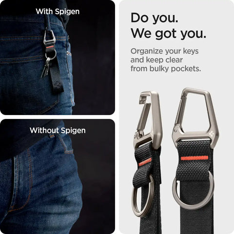 Carabiner Black Strap + Key Ring